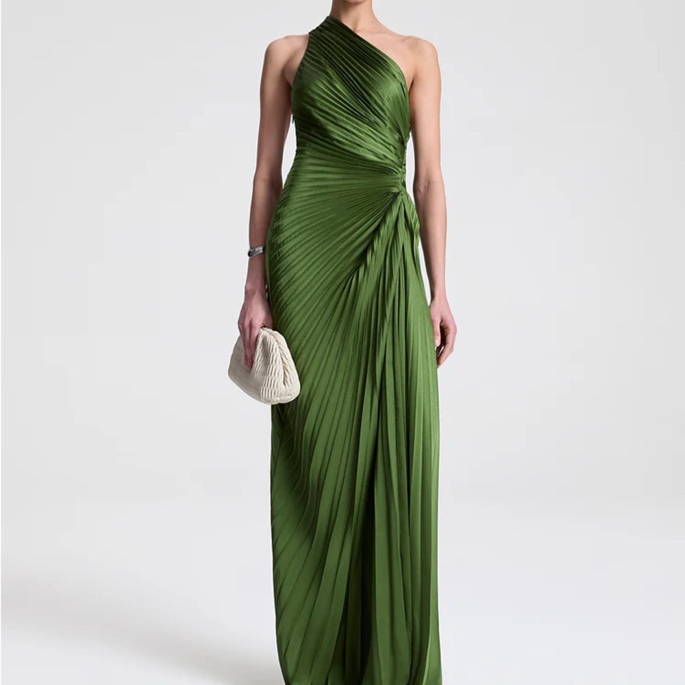 A.L.C. One-Shoulder Dress in Rich Green